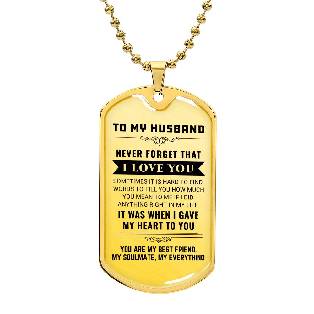 To My Husband - Dog Tag Pendant