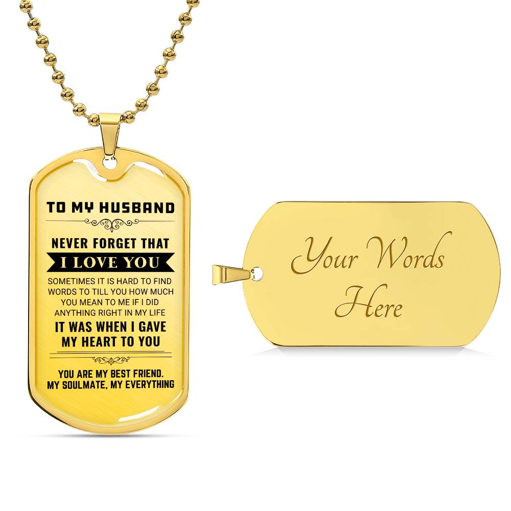 To My Husband - Dog Tag Pendant