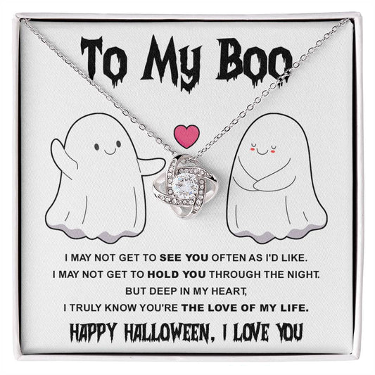 You're The Love Of My Life- Halloween Theme Message with Love Knot Necklace