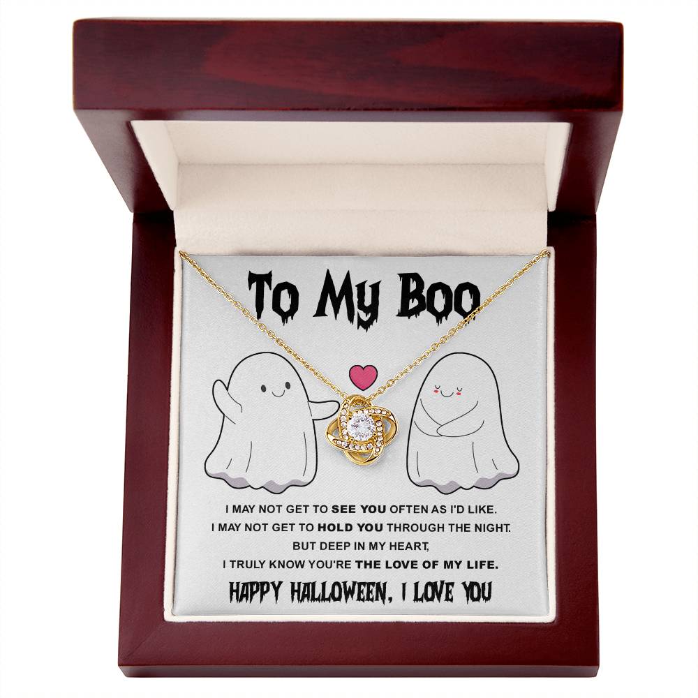 You're The Love Of My Life- Halloween Theme Message with Love Knot Necklace