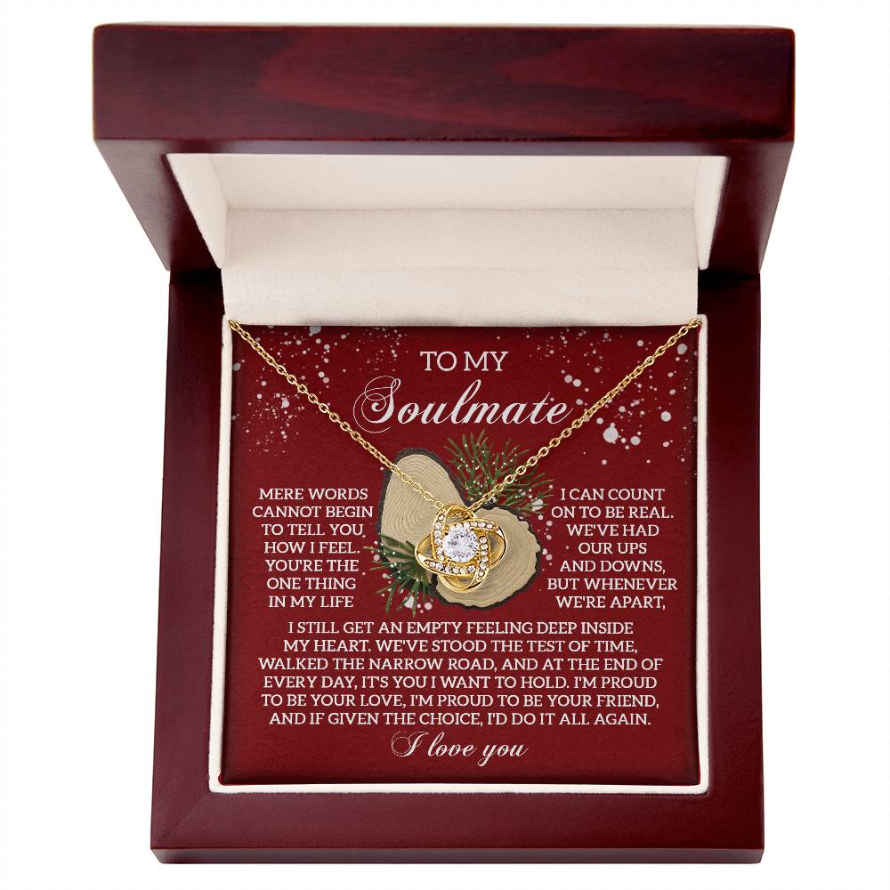 To My Soulmate Gift, Love Knot Necklace , Christmas Gift