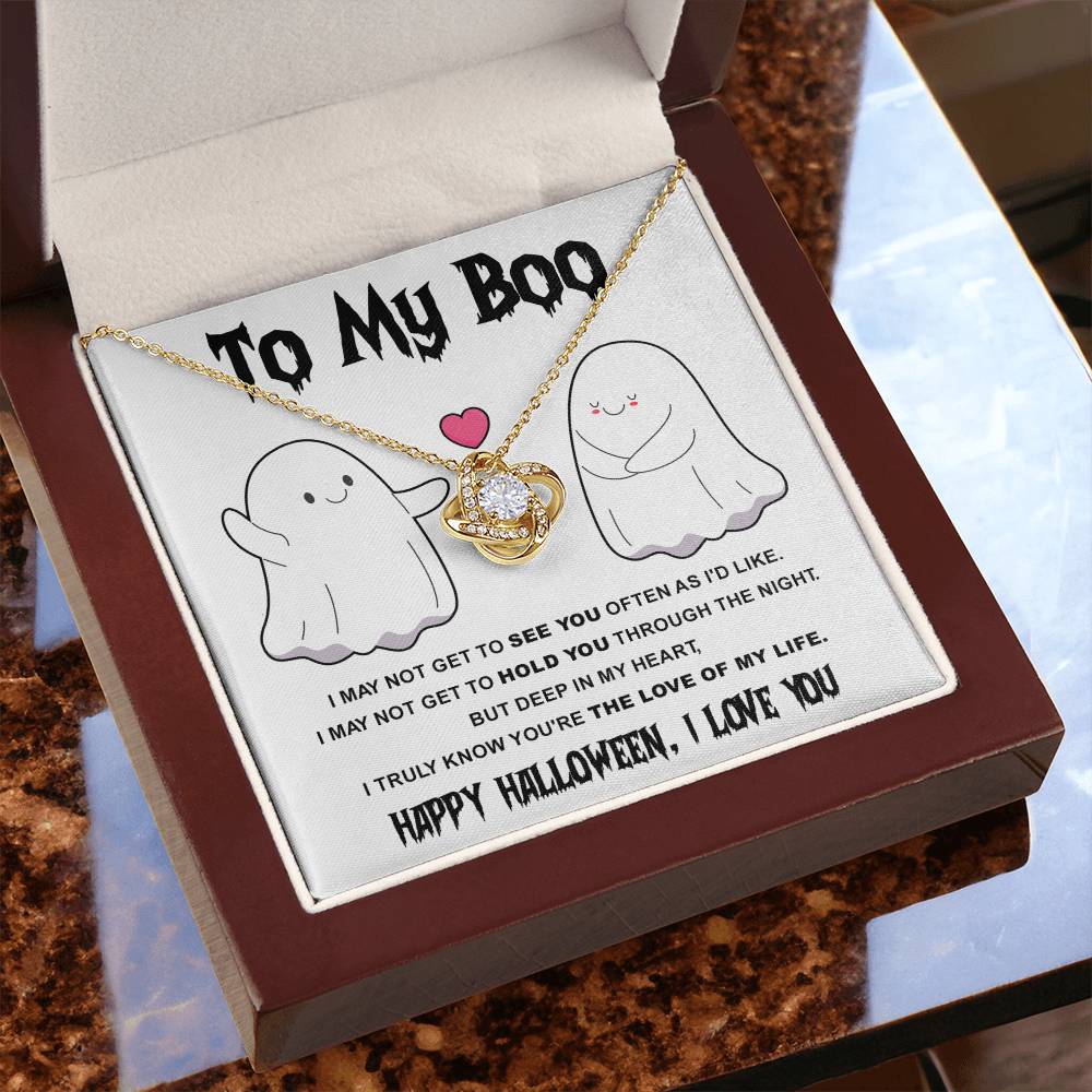 You're The Love Of My Life- Halloween Theme Message with Love Knot Necklace