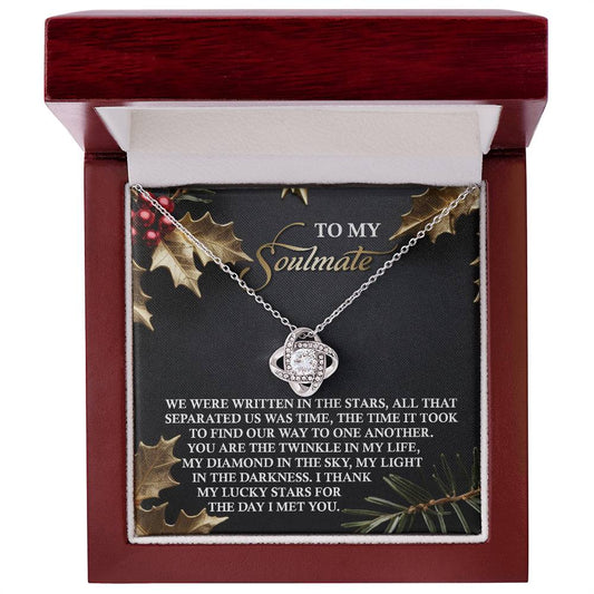 To My Soulmate Gift, Love Knot Necklace, Christmas Gift