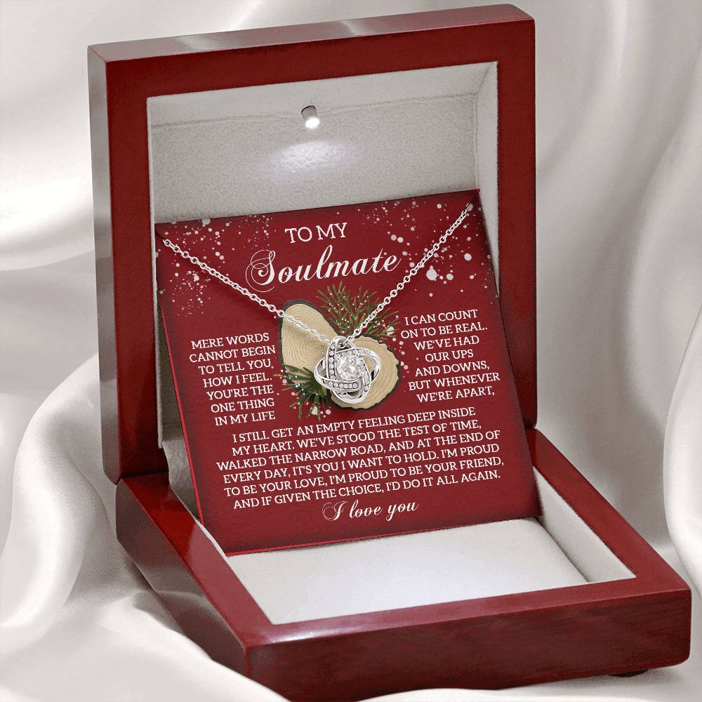 To My Soulmate Gift, Love Knot Necklace , Christmas Gift