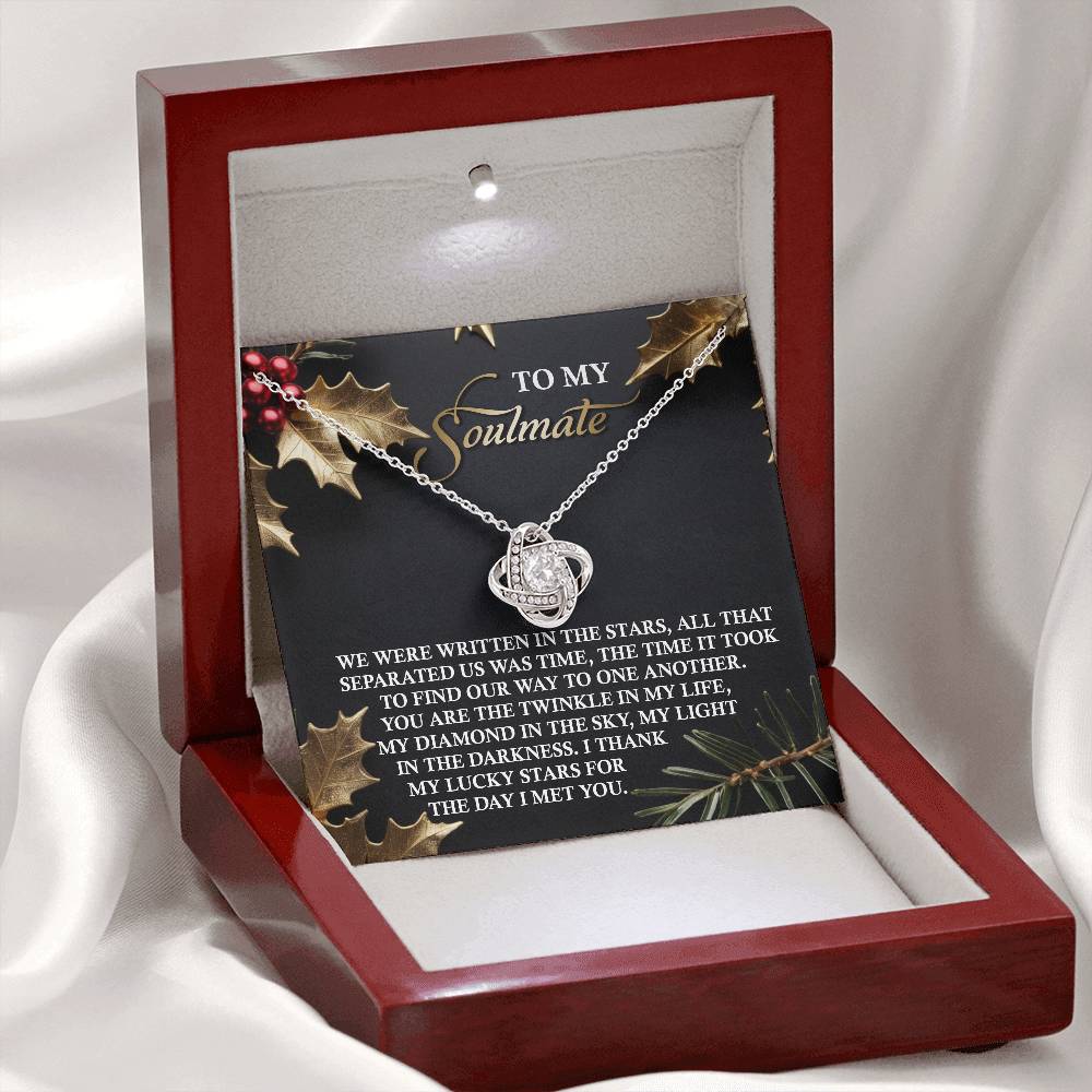 To My Soulmate Gift, Love Knot Necklace, Christmas Gift