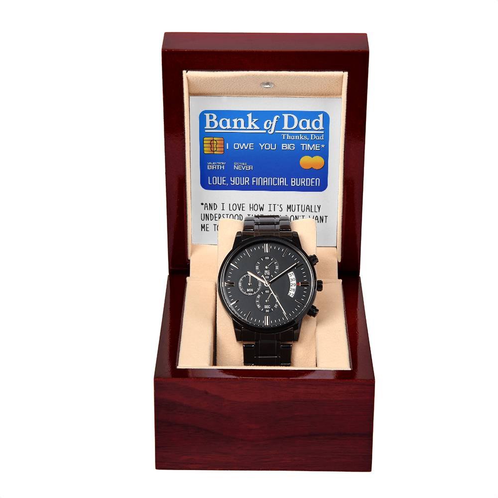 Black Chronograph Watch, Gift for Dad, Gift For  Father, Gift For Birthday, Father's Day Gift