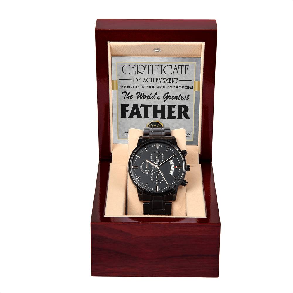 Black Chronograph Watch  Gift for Dad, Gift For Father, Father's Day Gift