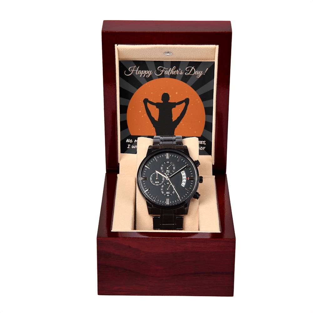 Black Chronograph Watch  Gift for Father, Father's Day Gift