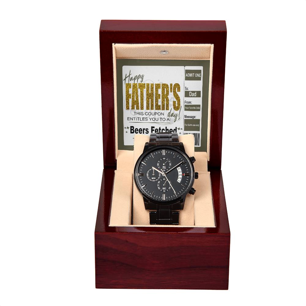 Black Chronograph Watch, Gift for Dad, Gift For  Father, Gift For Birthday, Father's Day Gift