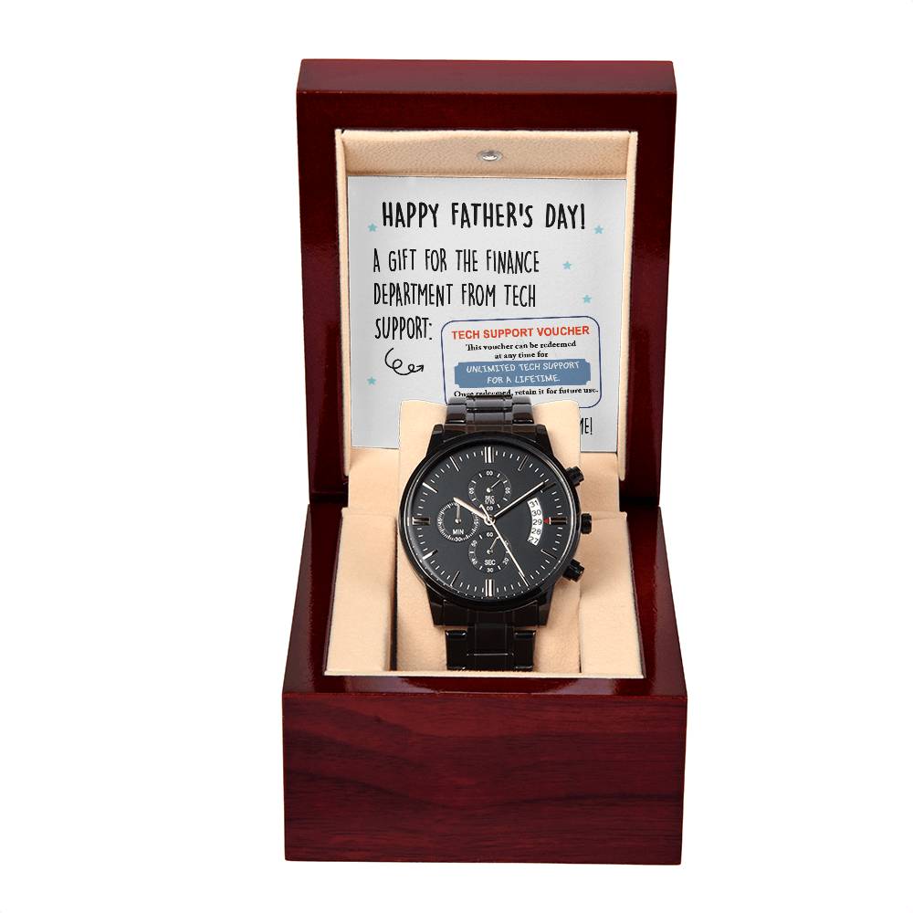 Black Chronograph Watch, Gift for Dad, Gift For Father, Father's Day Gift