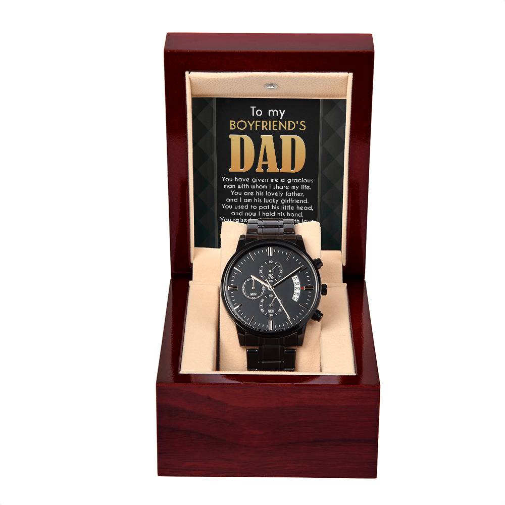 Black Chronograph Watch Gift For Boyfriend's  Dad, Gift for Boyfriend's Father, Birthday , Father's Day Gift