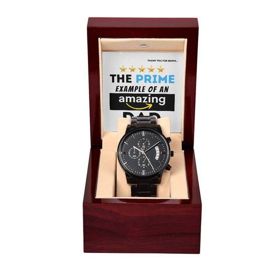 Black Chronograph Watch, Gift for Dad, Gift For Father, Father's Day Gift