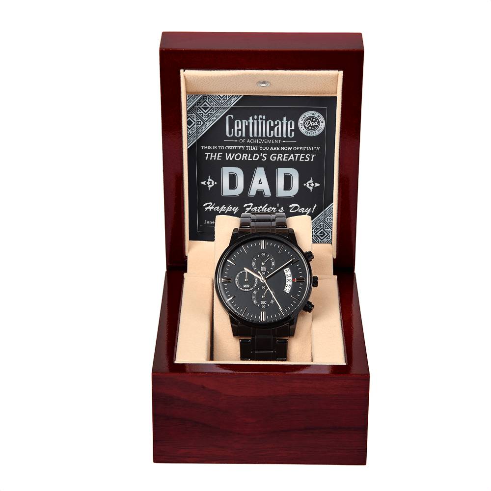 Black Chronograph Watch Gift for Dad, Gift for Father, Father's Day Gift