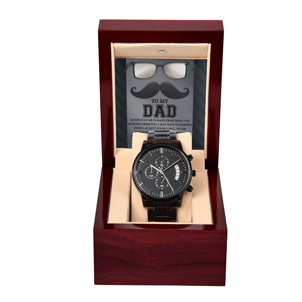 Black Chronograph Watch  Gift for  Dad, Gift For Father, Birthday Gift, Father's  Day Gift