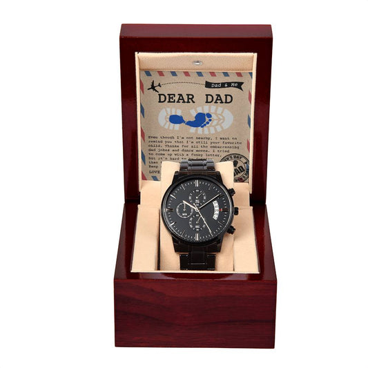 Black Chronograph Watch, Gift For Dad, Gift For Father, Father's Day Gift