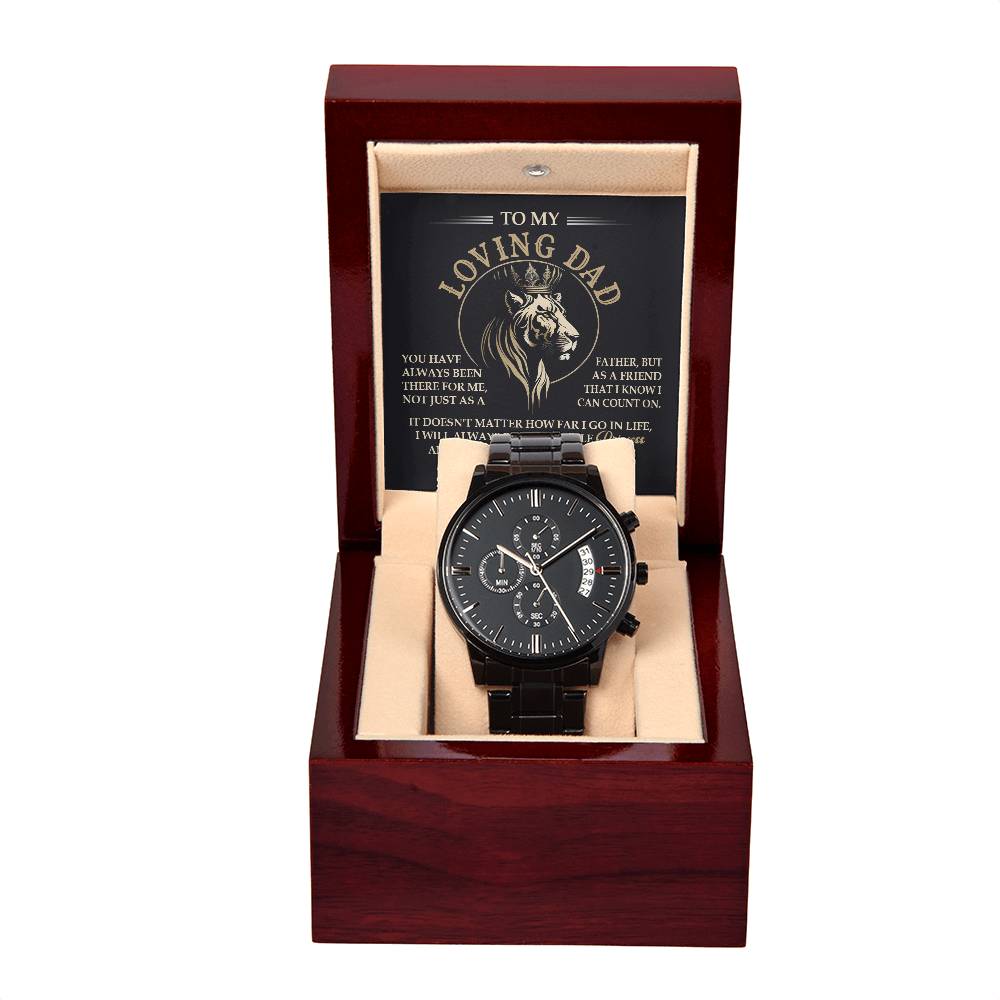 Black Chronograph Watch Gift For Dad, Gift for Father, Birthday , Father's Day Gift