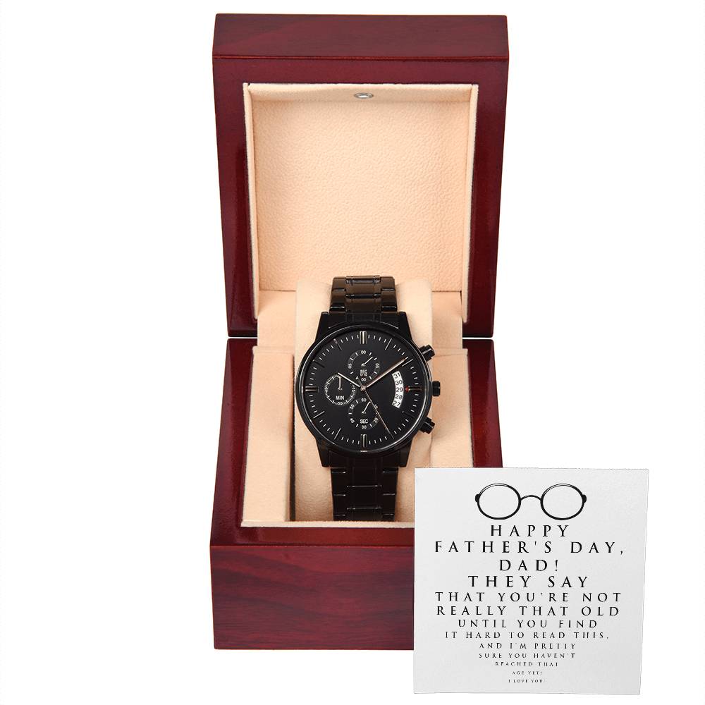 Black Chronograph Watch, Gift for Dad, Gift For Father, , Father's Day Gift