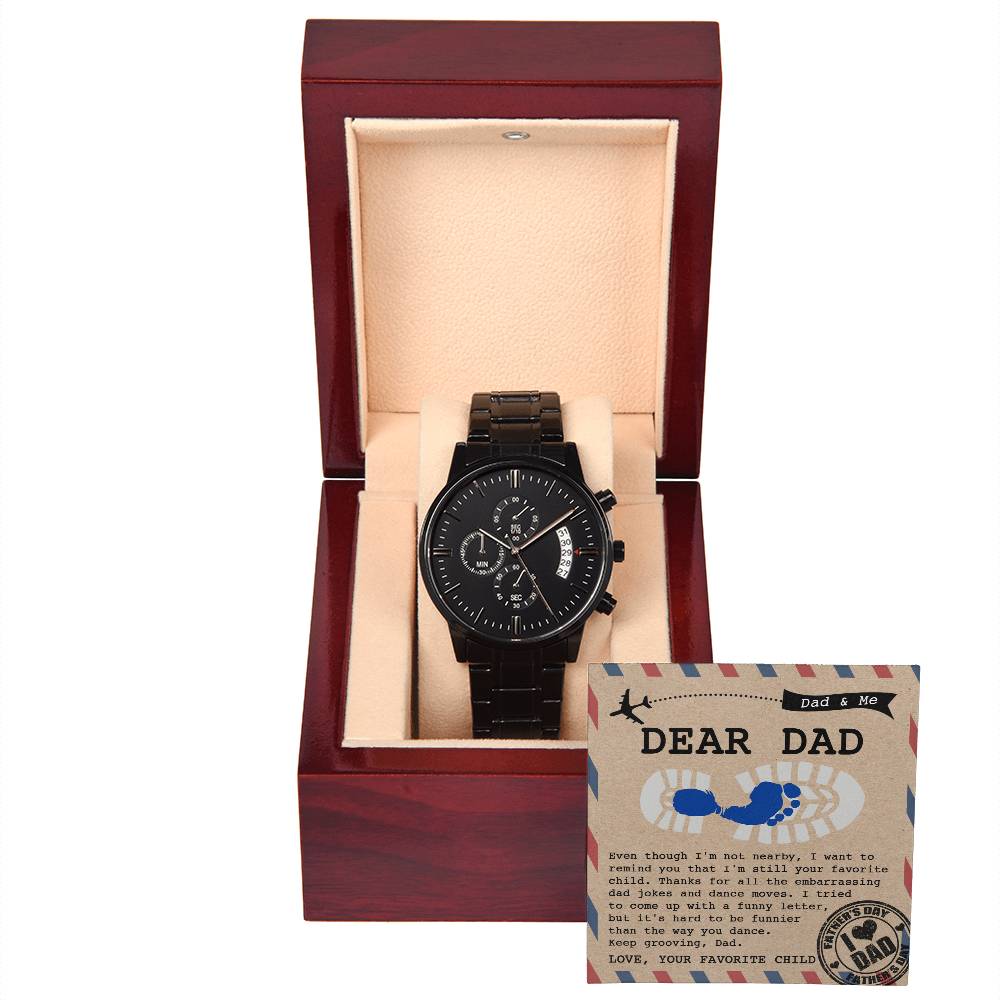 Black Chronograph Watch, Gift For Dad, Gift For Father, Father's Day Gift