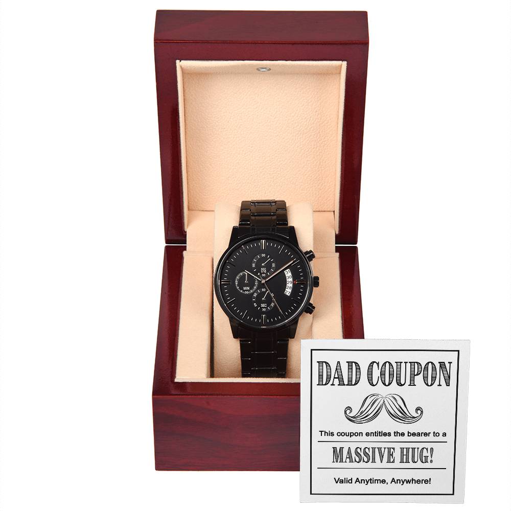 Black Chronograph Watch, Gift for Dad, Gift For Father, , Father's Day Gift