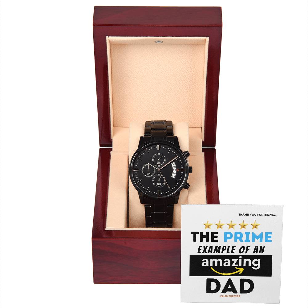 Black Chronograph Watch, Gift for Dad, Gift For Father, Father's Day Gift