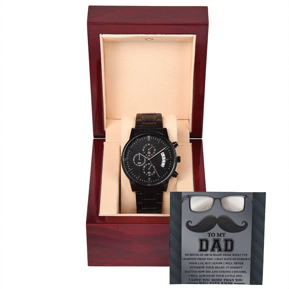 Black Chronograph Watch  Gift for  Dad, Gift For Father, Birthday Gift, Father's  Day Gift