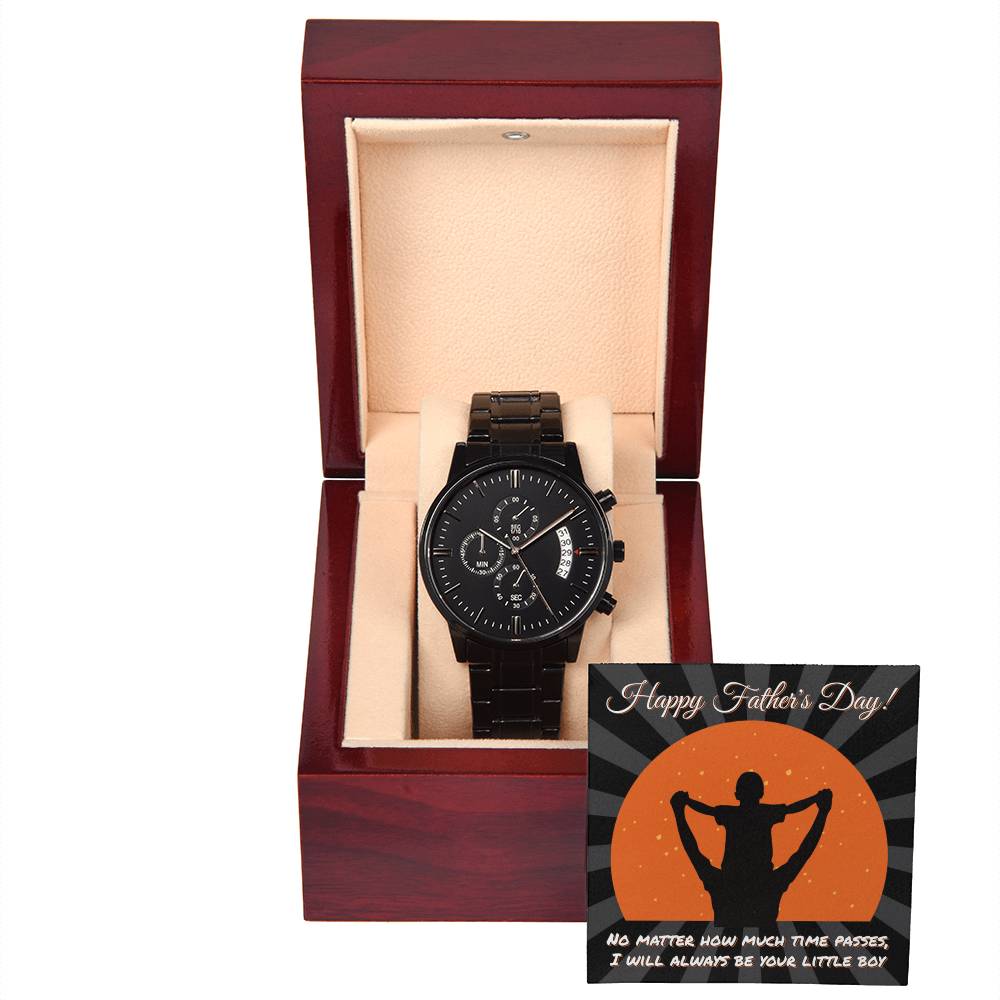 Black Chronograph Watch  Gift for Father, Father's Day Gift