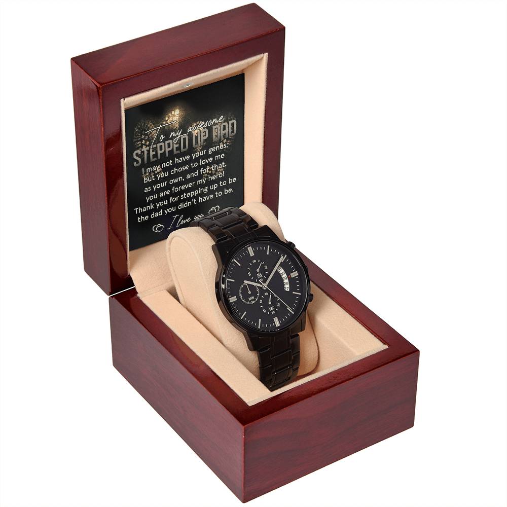 Black Chronograph Watch  Gift For Step Dad, Birthday Gift, Father's Day Gift