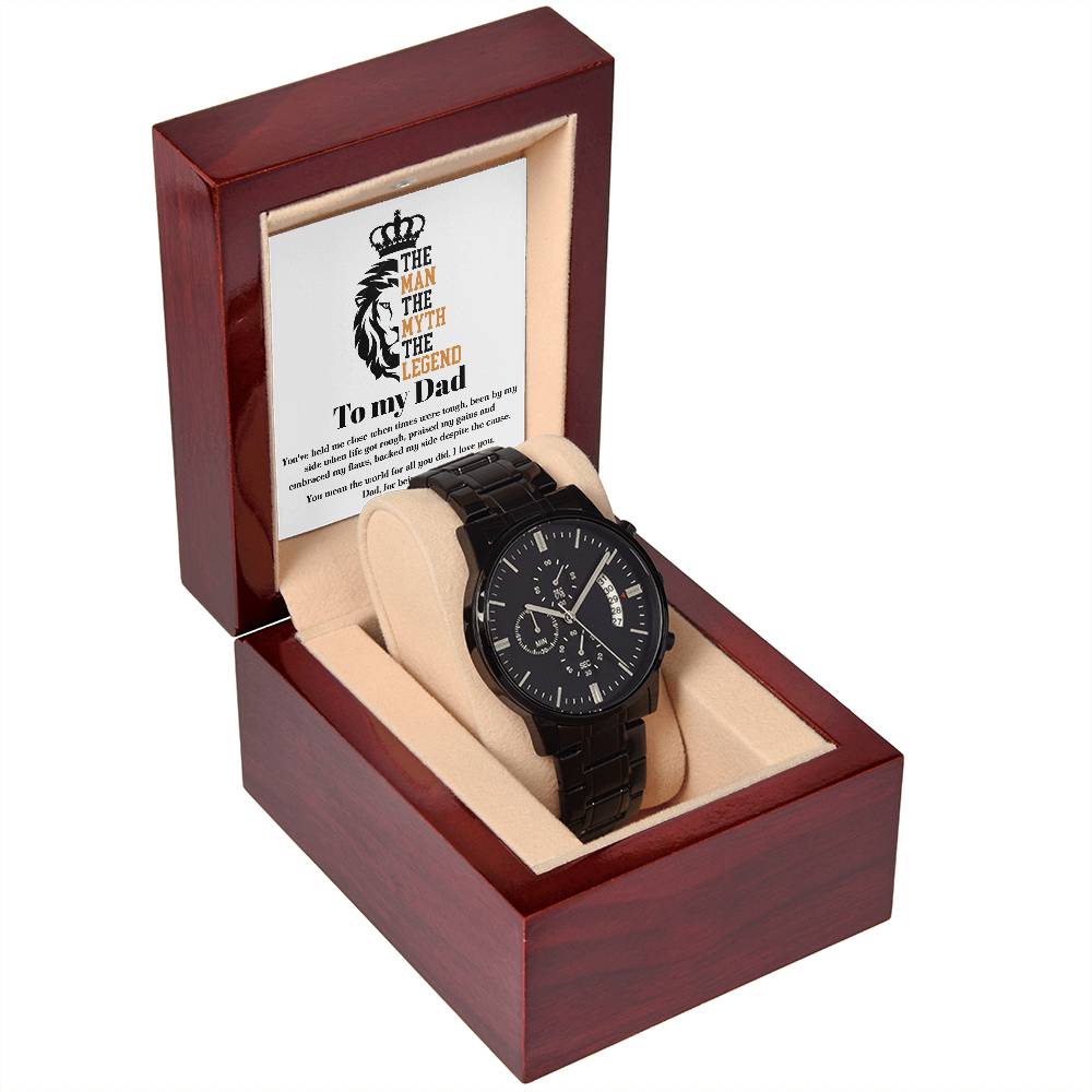 Black Chronograph Watch, Gift For Dad, Gift For Father, Birthday Gift, Father's Day Gift