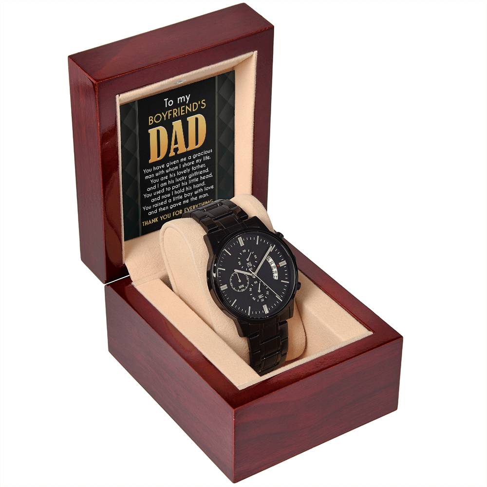 Black Chronograph Watch Gift For Boyfriend's  Dad, Gift for Boyfriend's Father, Birthday , Father's Day Gift