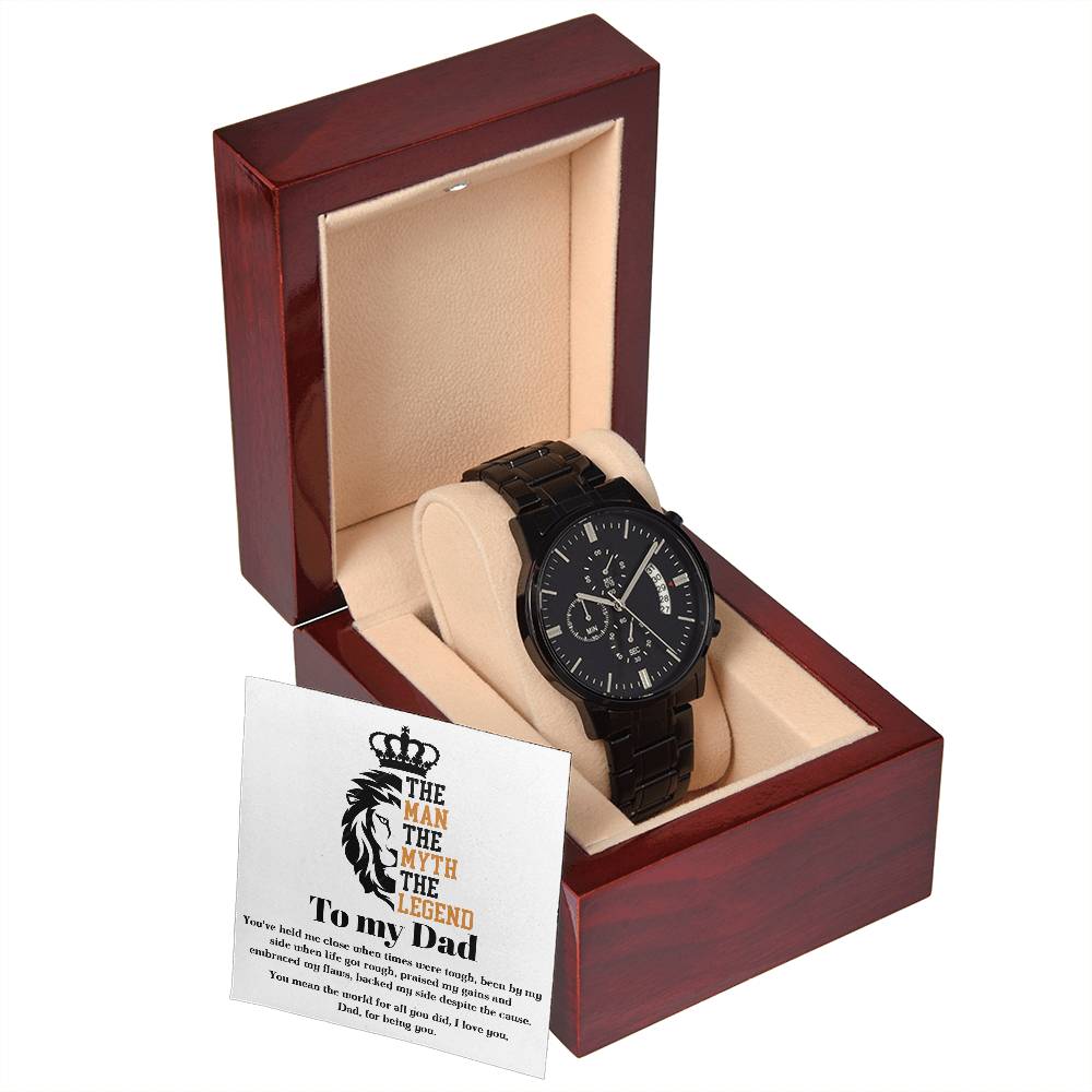 Black Chronograph Watch, Gift For Dad, Gift For Father, Birthday Gift, Father's Day Gift