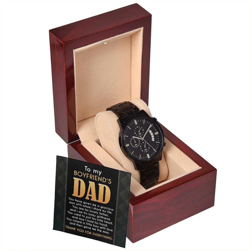 Black Chronograph Watch Gift For Boyfriend's  Dad, Gift for Boyfriend's Father, Birthday , Father's Day Gift