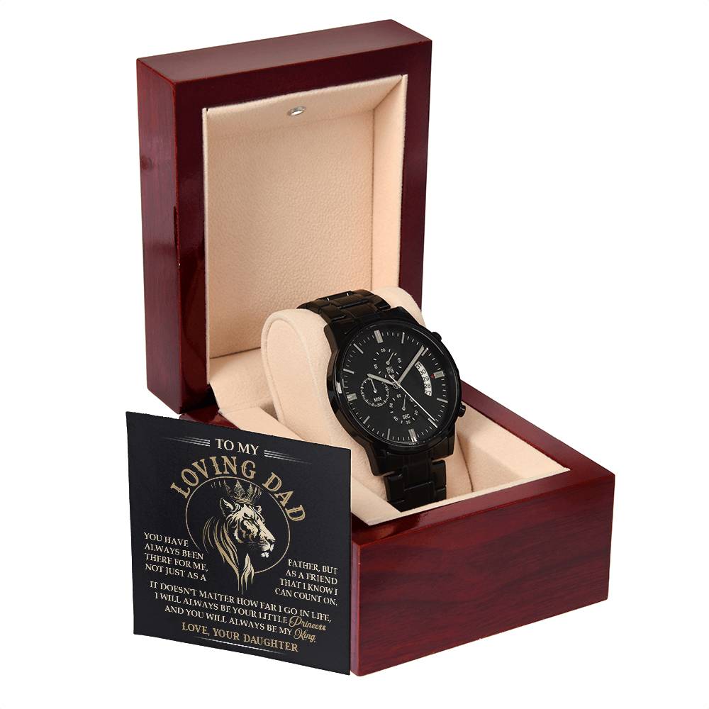 Black Chronograph Watch Gift For Dad, Gift for Father, Birthday , Father's Day Gift