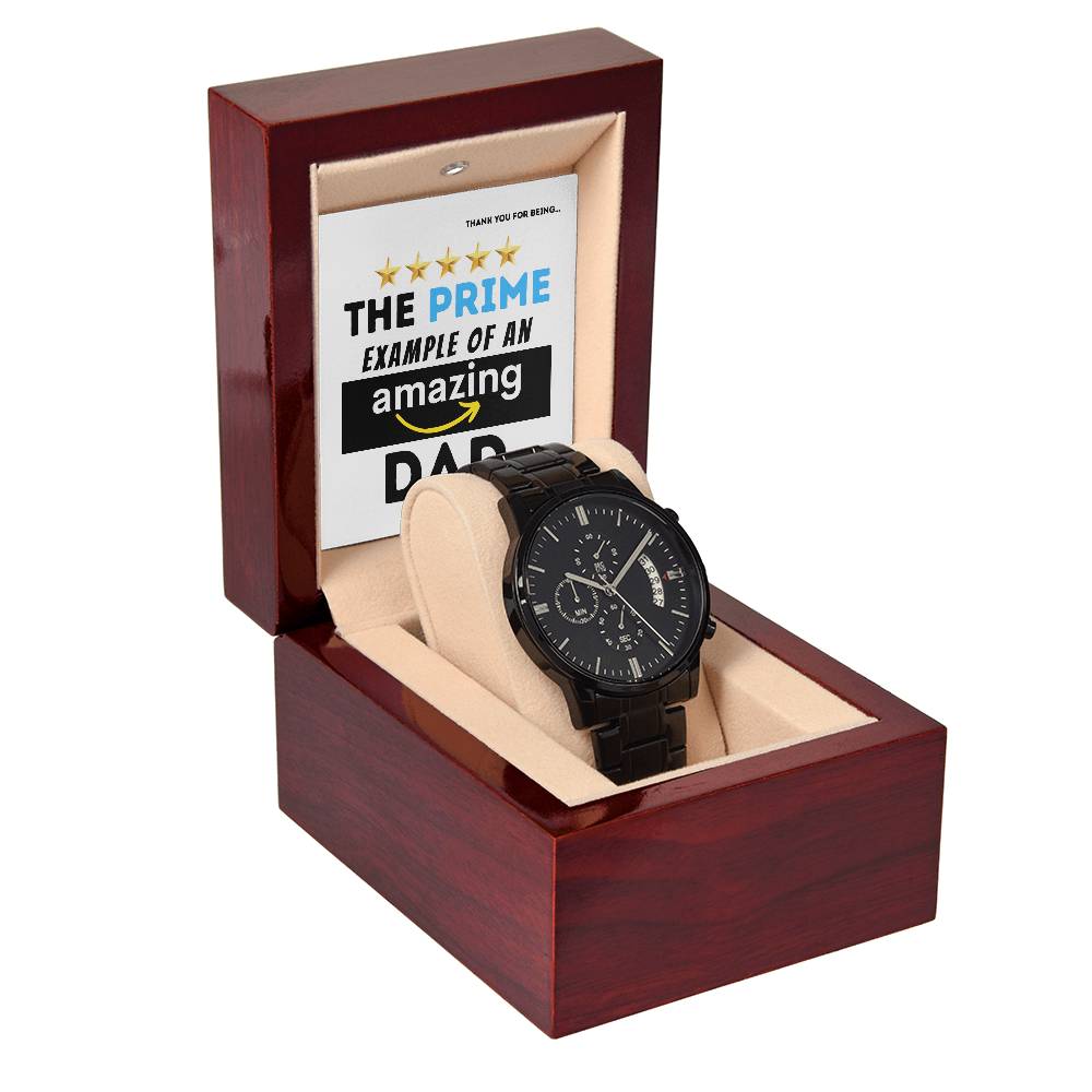 Black Chronograph Watch, Gift for Dad, Gift For Father, Father's Day Gift