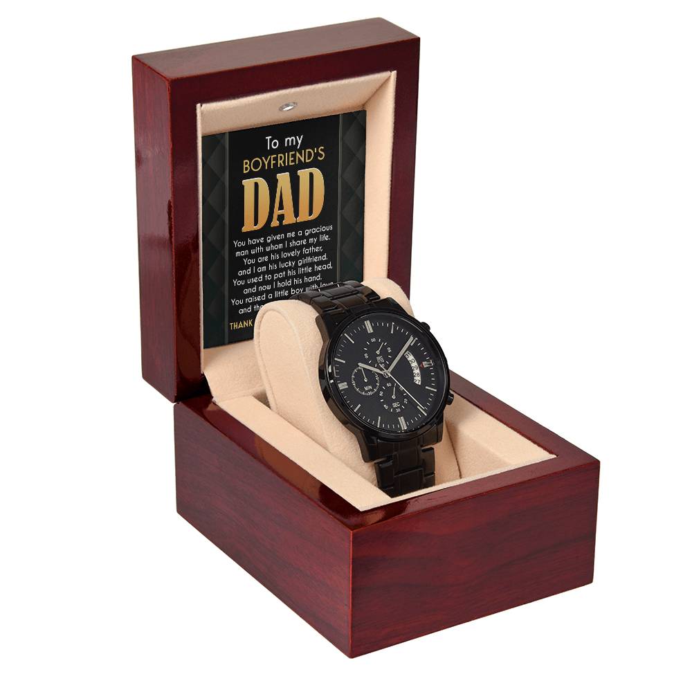 Black Chronograph Watch Gift For Boyfriend's  Dad, Gift for Boyfriend's Father, Birthday , Father's Day Gift