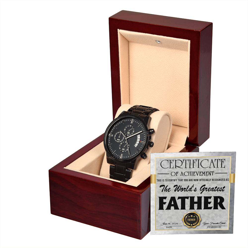 Black Chronograph Watch  Gift for Dad, Gift For Father, Father's Day Gift