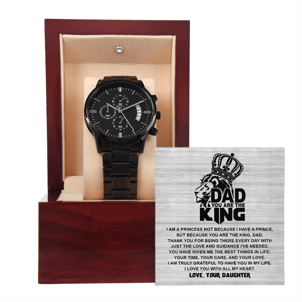 Black Chronograph Watch, Gift for Dad, Gift For Father, Father's Day Gift