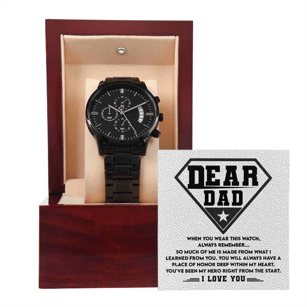 Black Chronograph Watch Gift For Dad, Gift for Father, Birthday , Father's Day Gift