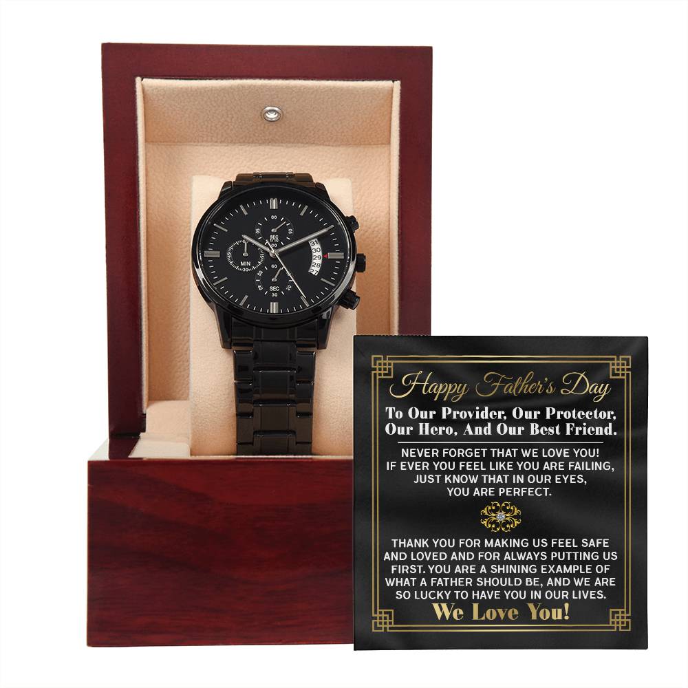 Black Chronograph Watch gift for Dad, Gift for Father, Father's Day Gift