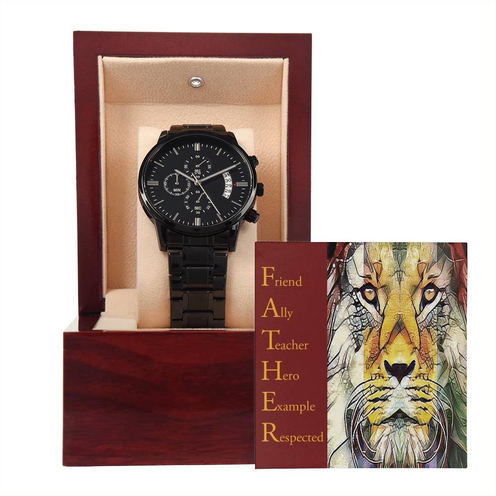 Black Chronograph Watch, Gift for Dad, Gift For Father, Father's Day Gift