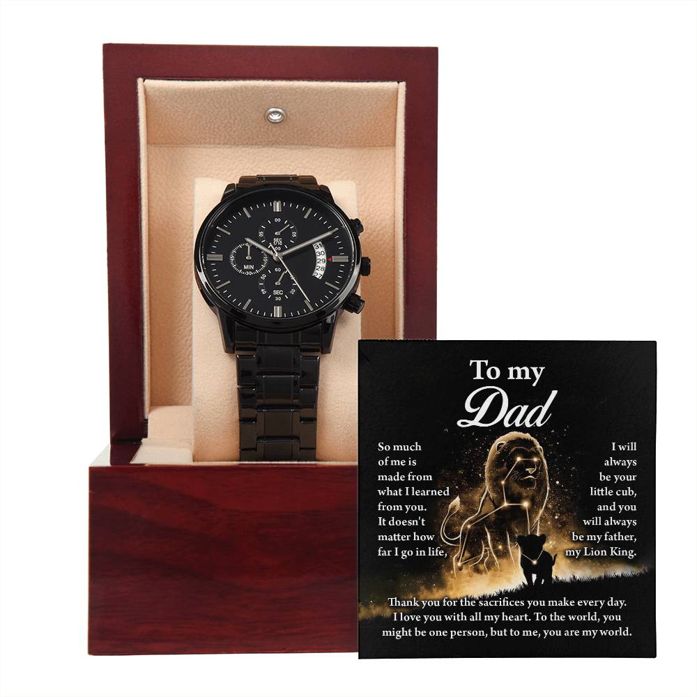 Black Chronograph Watch, Gift for Dad, Gift For Father, Father's Day Gift