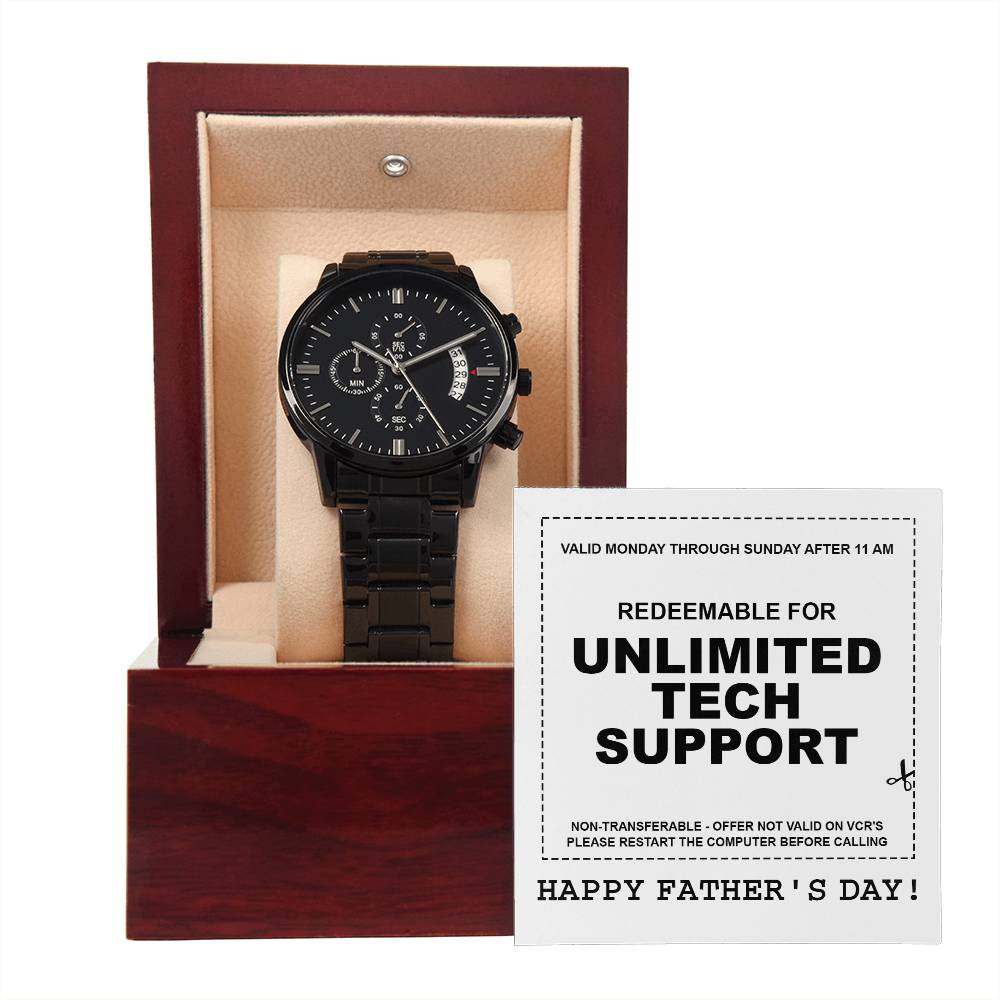 Black Chronograph Watch, Gift for Dad, Gift For Father, Father's Day Gift