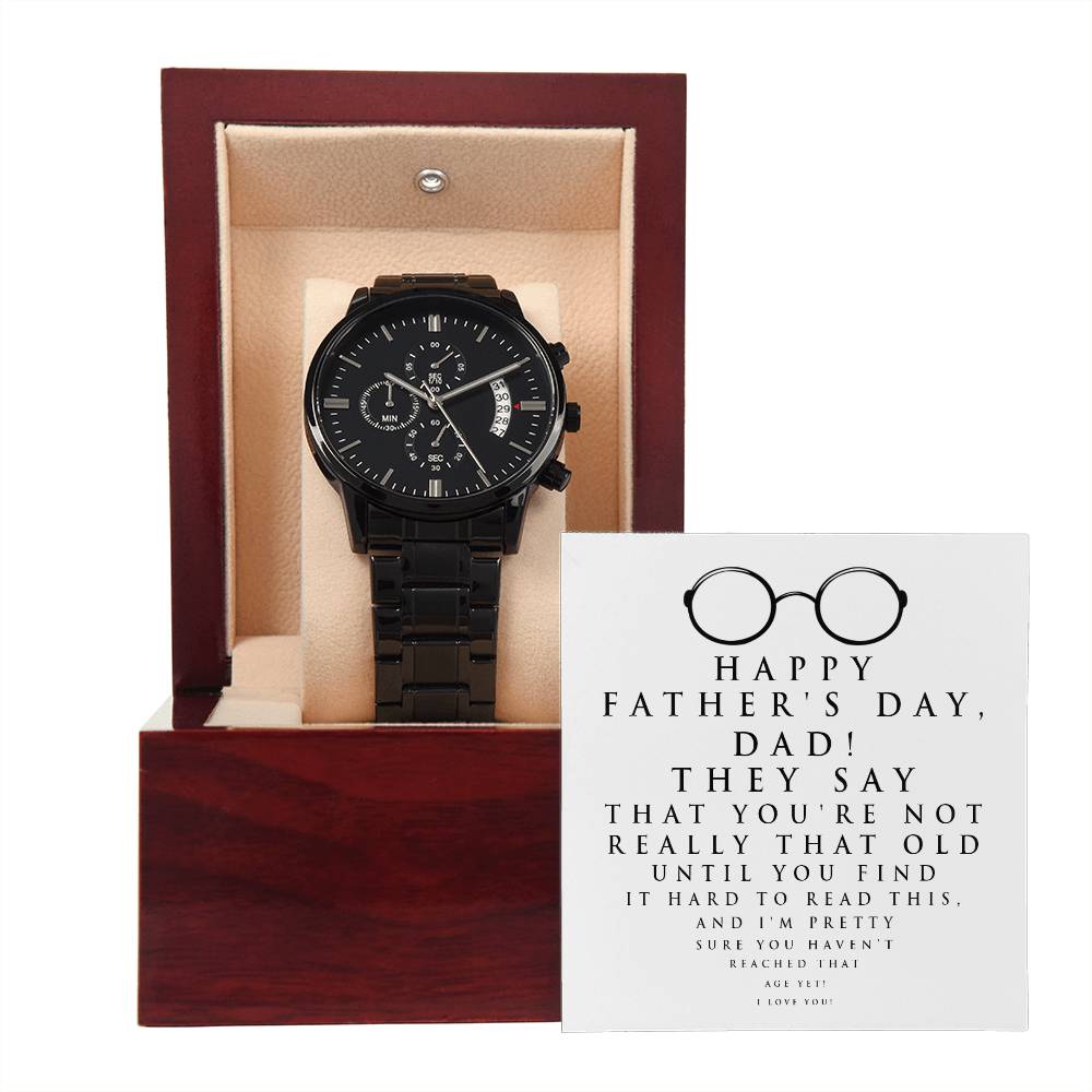 Black Chronograph Watch, Gift for Dad, Gift For Father, , Father's Day Gift