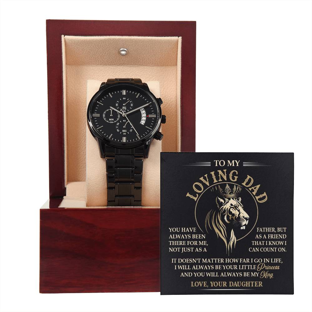 Black Chronograph Watch Gift For Dad, Gift for Father, Birthday , Father's Day Gift