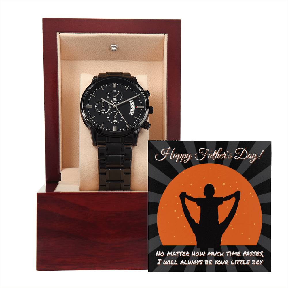 Black Chronograph Watch  Gift for Father, Father's Day Gift