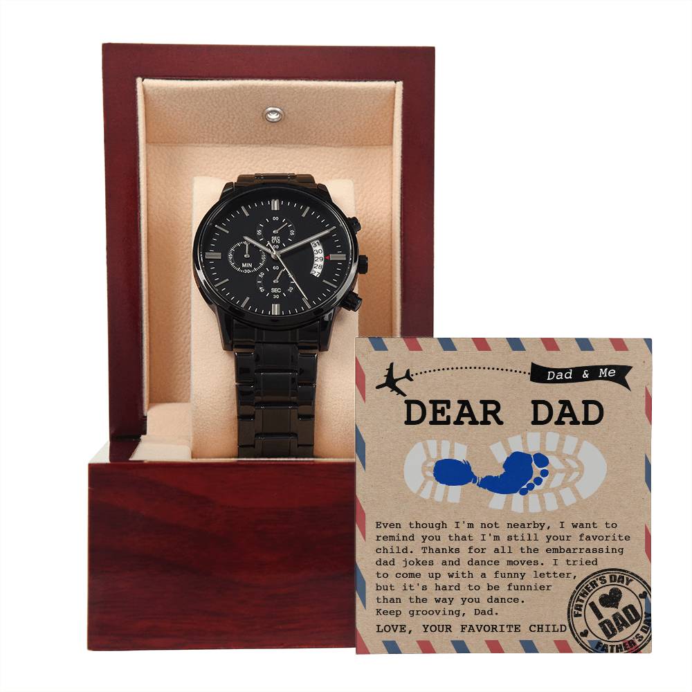 Black Chronograph Watch, Gift For Dad, Gift For Father, Father's Day Gift