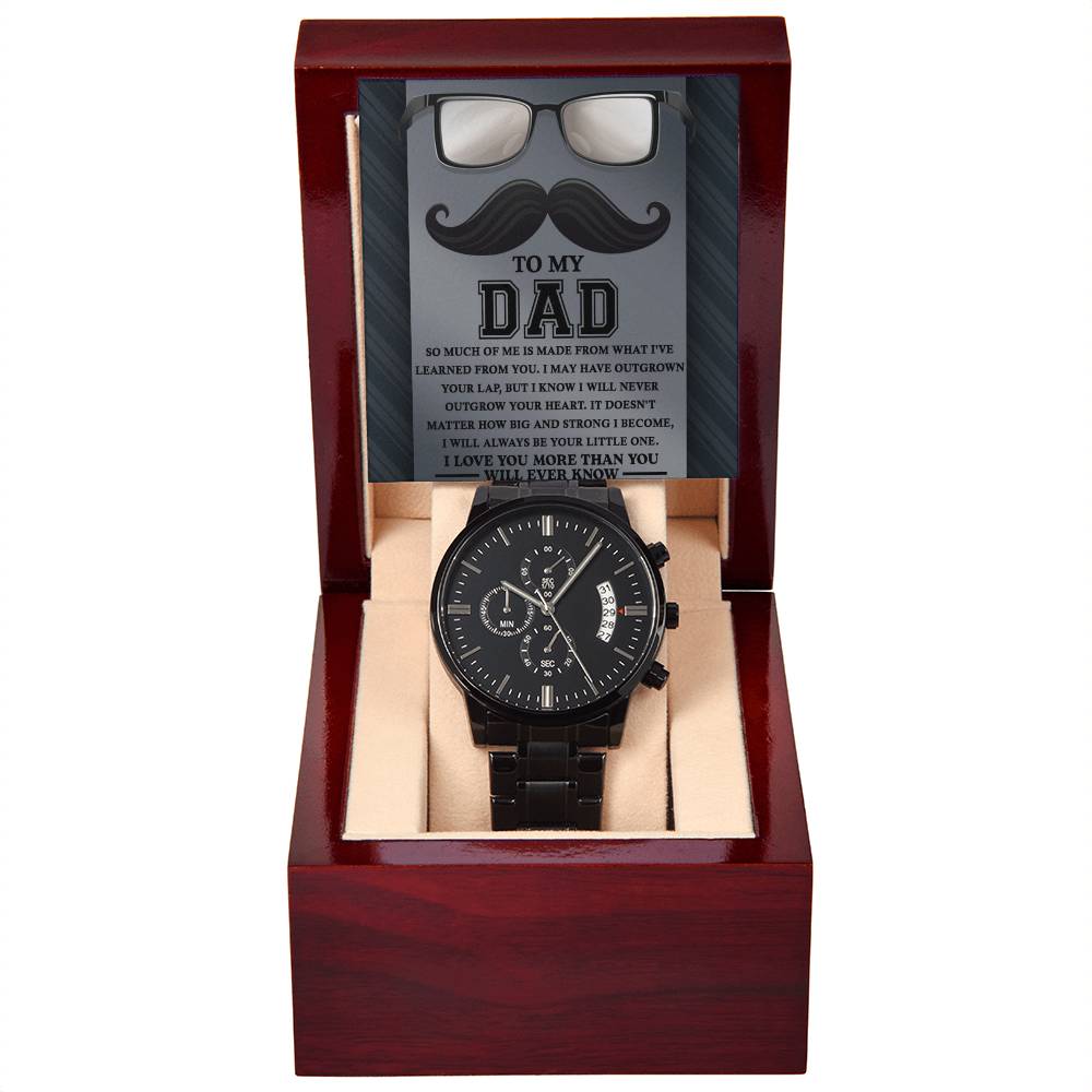 Black Chronograph Watch  Gift for  Dad, Gift For Father, Birthday Gift, Father's  Day Gift