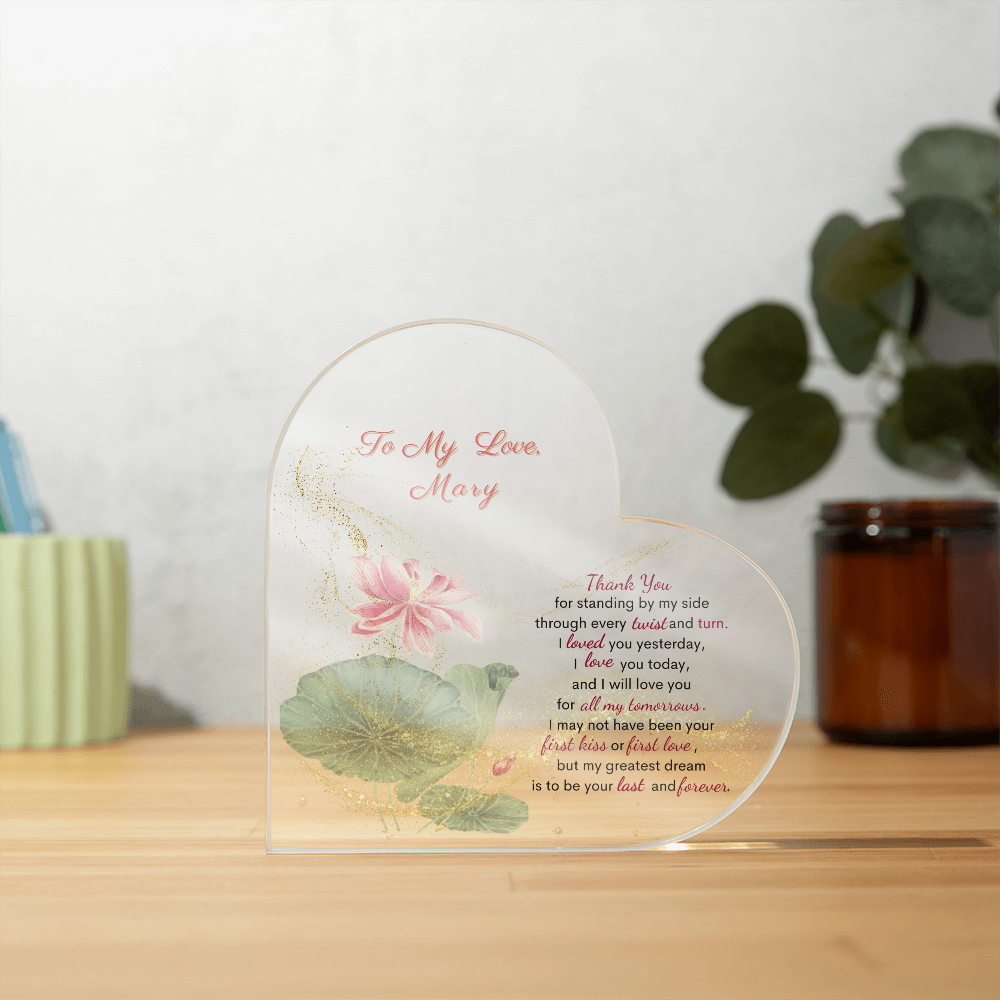 Personalized Heart Acrylic Plaque: A Gift of Love and Meaning  To Your WIfe, To Soulmate