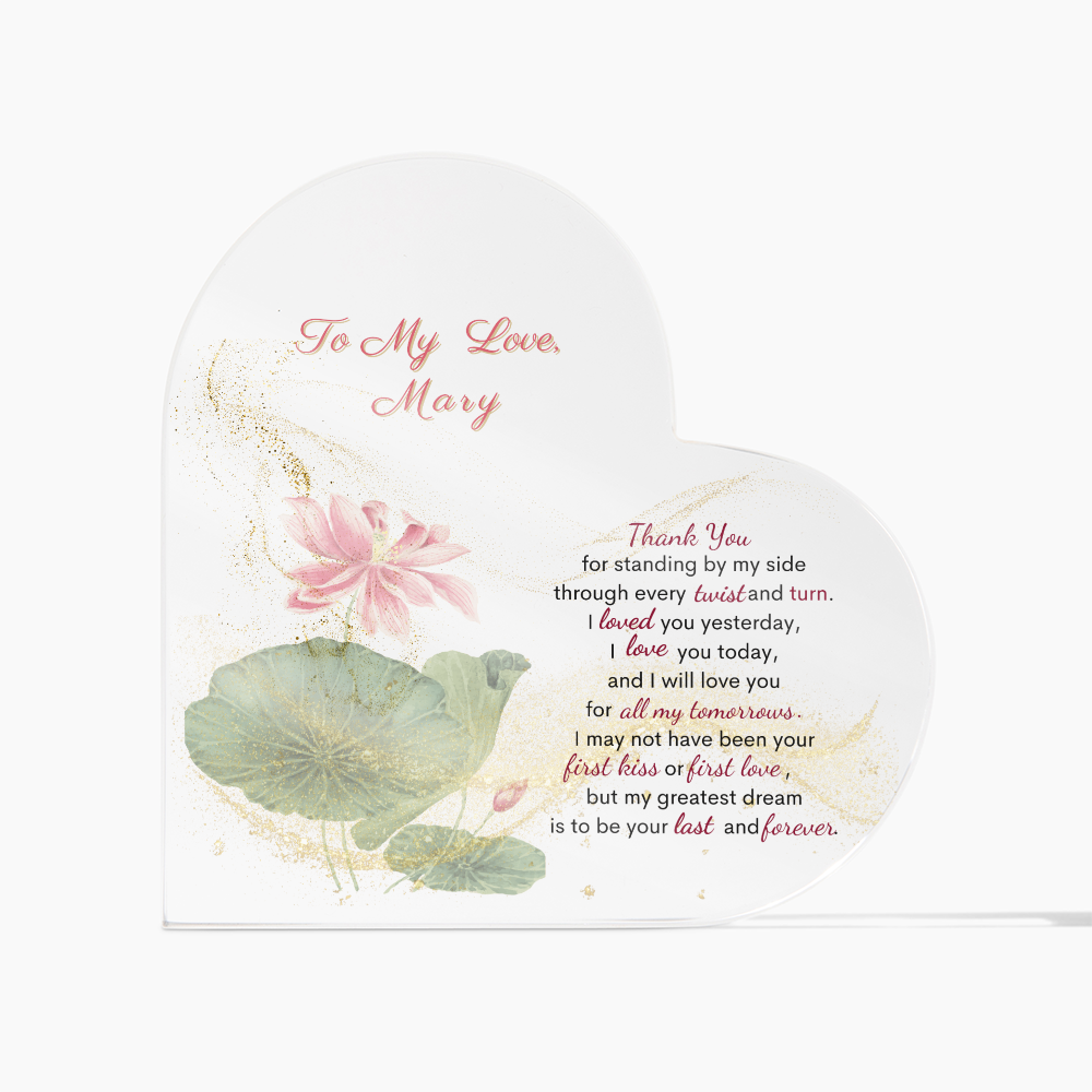 Personalized Heart Acrylic Plaque: A Gift of Love and Meaning  To Your WIfe, To Soulmate