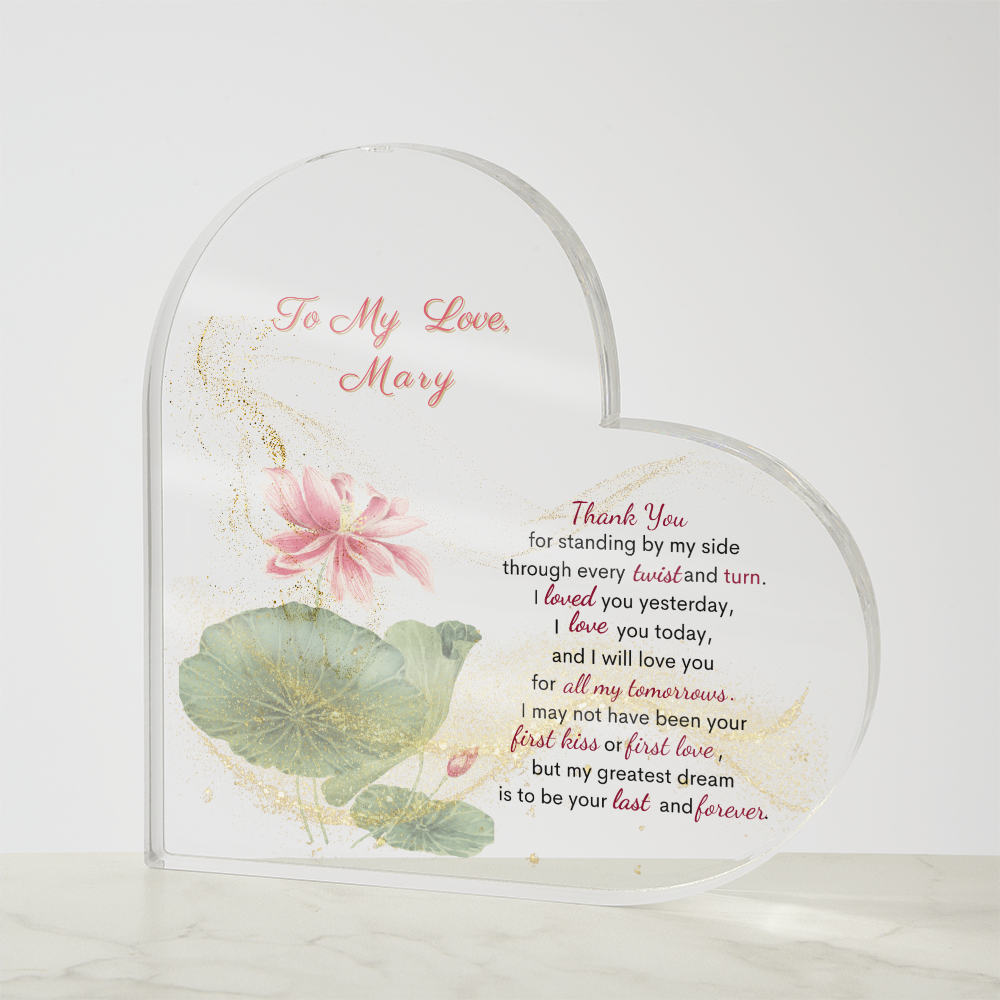 Personalized Heart Acrylic Plaque: A Gift of Love and Meaning  To Your WIfe, To Soulmate