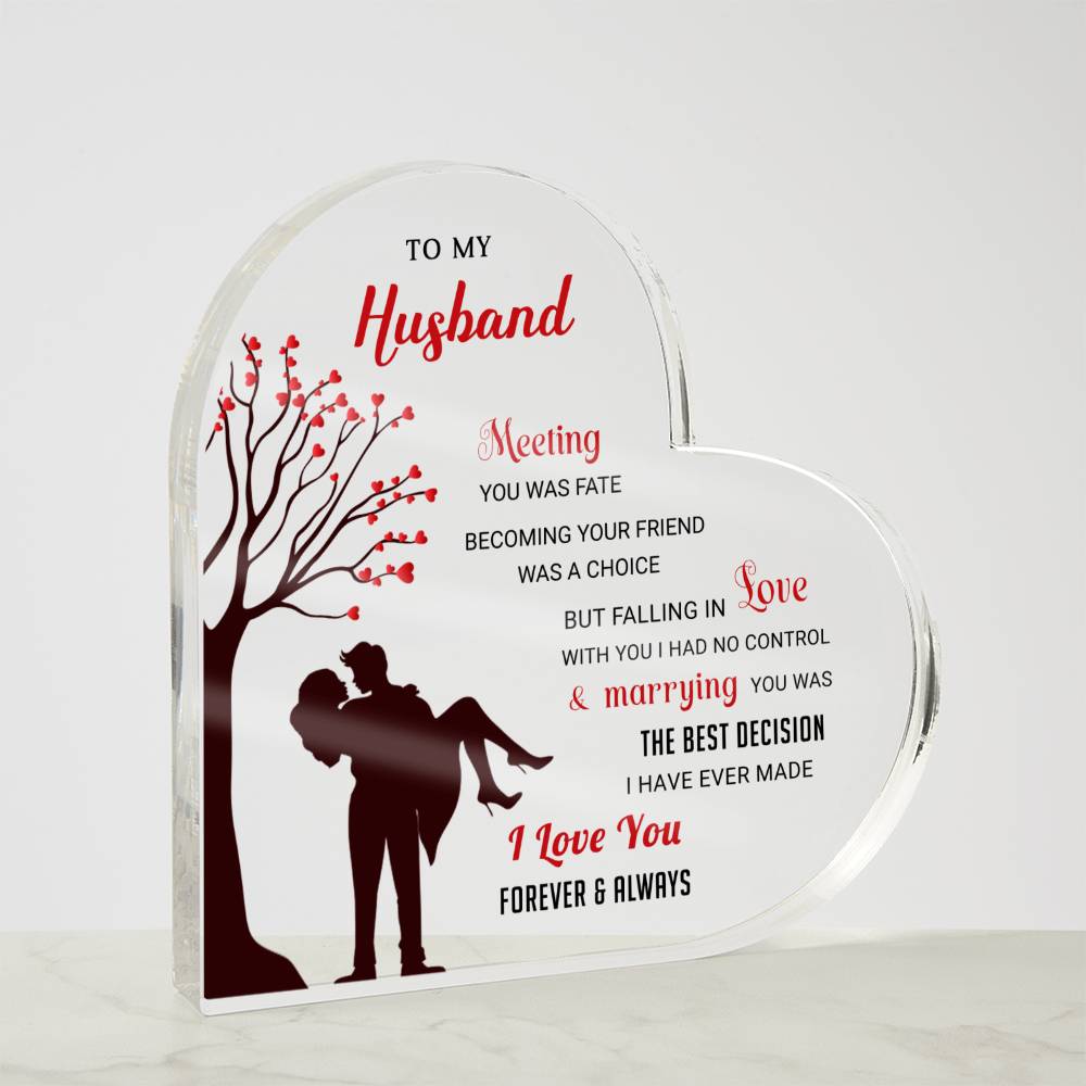 Falling In Love with You - Acrylic Heart Plaque for Special Gift